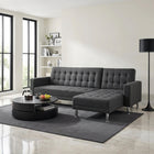 Colorado 3 Seater Sofa Bed Futon with Chaise - Dark Grey
