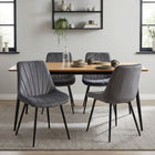 Vela Velvet Dining Chair - Set Of 4 - Dark Grey