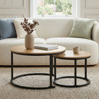 Nasser Nesting Coffee Table - Set of 2 - Natural + Black