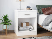 Clayton Bedside Table with 1 Drawer - White