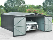 ToughOut Outdoor Garage 19'x12' ft - 6.02m x 3.86m x 2.37m - Charcoal