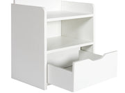 Vivian Bedside Table with Shelves - White