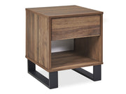 Frohna Wooden Bedside Table Nightstand - Walnut