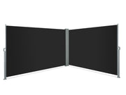 Toughout 1.8m x 3m Double Retractable Side Awning Screen Shade - Black