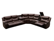 Mandan Manual Recliner Corner Sofa - Brown