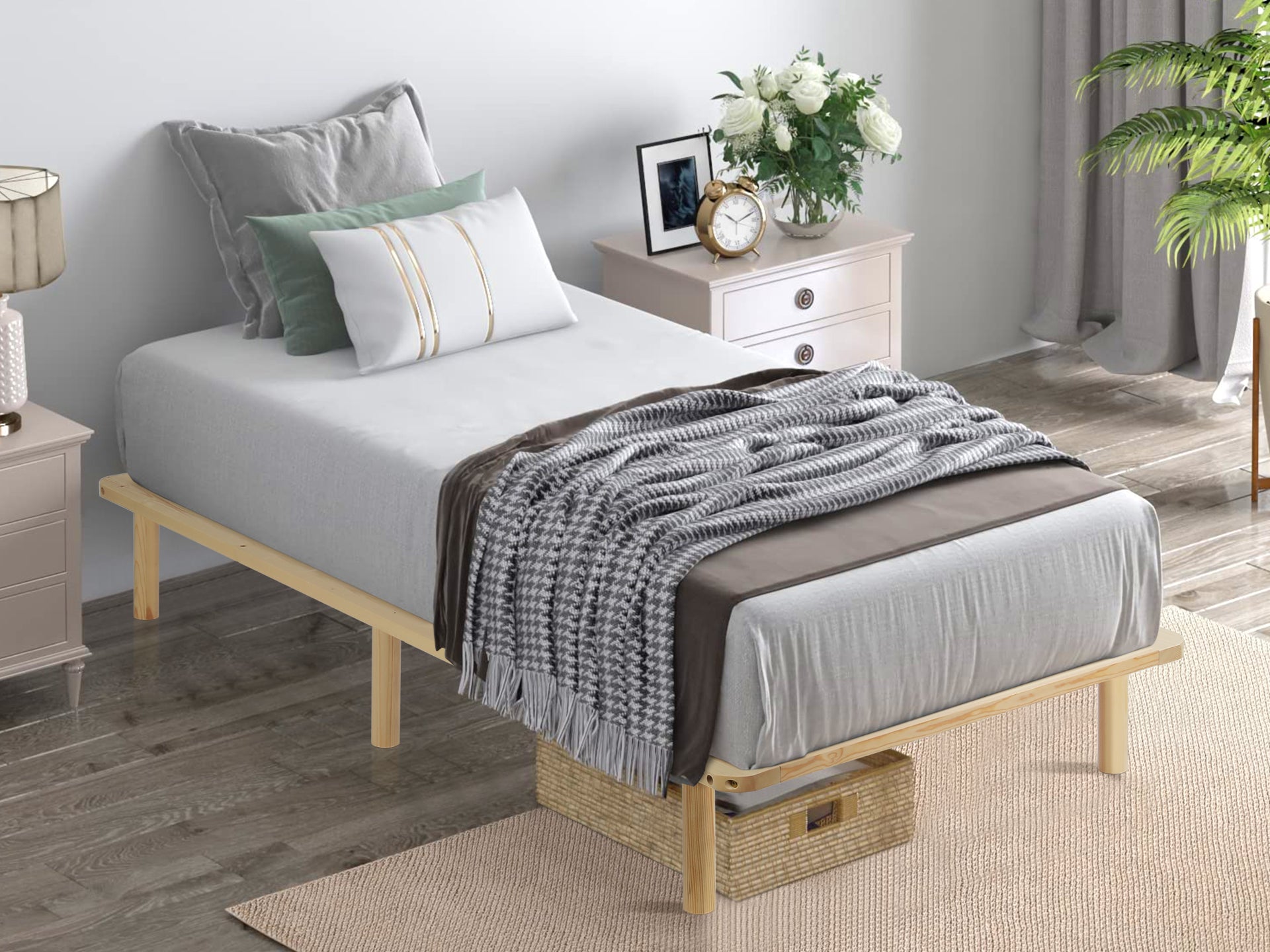 Ohio Single Wooden Bed Base - Natural – Homemart