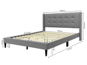 Sealy Queen Bed Frame - Light Grey