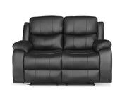 Wilson Manual 2 Seater Recliner Sofa - Black