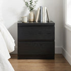 Tongass Wooden Bedside Table - Black