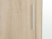 Bram 3 Door Wardrobe Cabinet with Mirror - Oak