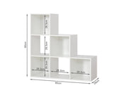 Tana 6 Cube Square Bookshelf - White