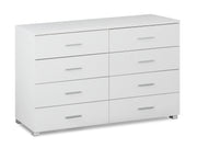 Bram Tallboy 8 Drawer Chest Dresser - White