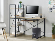 Gayle 120cm Desk with Bookshelf - Black