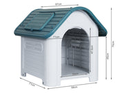 Medium Plastic Dog House with Window - Blue