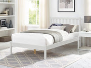 Baker King Single Wooden Bed - White