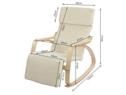 Camila Rocking Chair With Footrest - Oatmeal