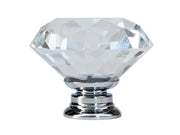 10 x Diamond Crystal Glass Knobs Drawer Handles Knobs
