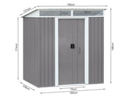 TOUGHOUT Garden Shed with Front Skylight 1.21M x 1.95M x 1.96M
