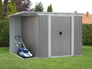 TOUGHOUT Garden Shed with Side Canopy 3.03M x 1.93M x 1.9M GREY