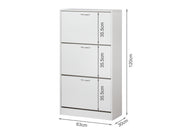 Anau 3 Drawer Shoe Cabinet Storage - White