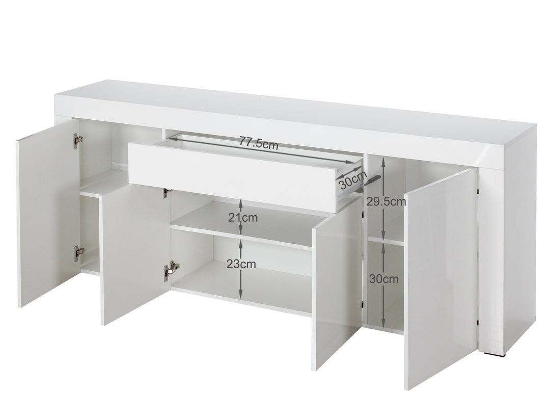 Guier High Gloss Sideboard Buffet Table - White