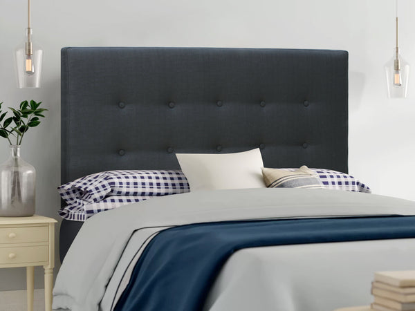 Susan Double Fabric Upholstered Headboard - Charcoal