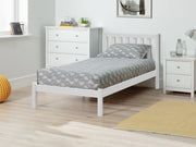 Baker Single Wooden Bed - White