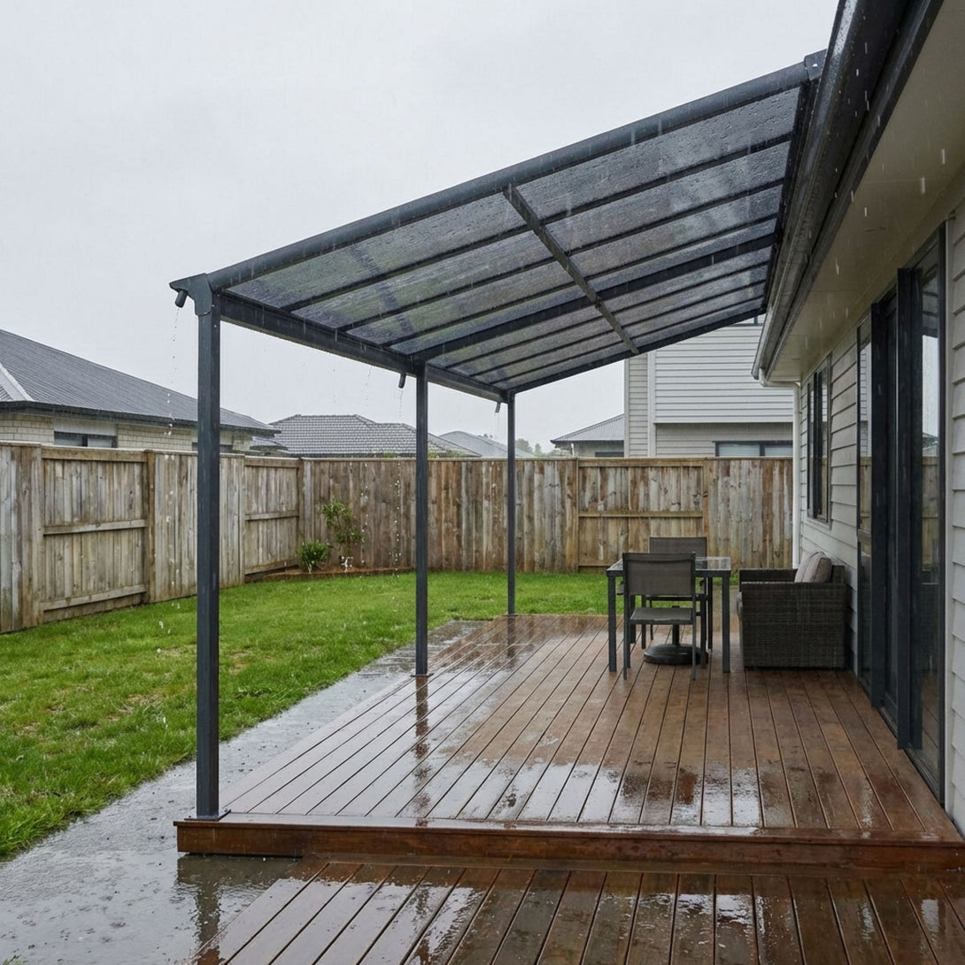 Patio Canopy Roof 5.57m x 3m - Charcoal Grey