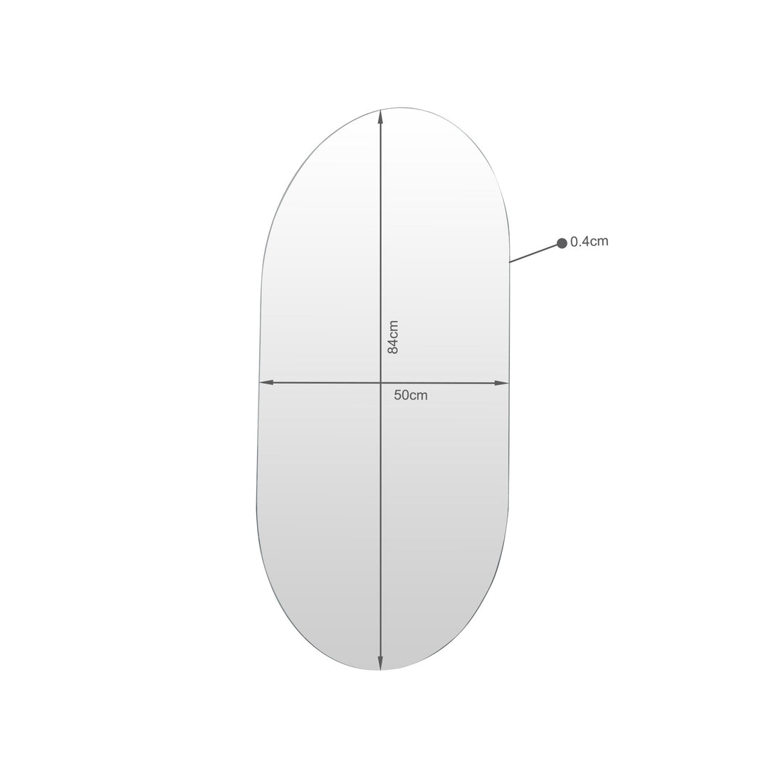 Zero Oval Frameless Wall Mirror