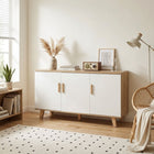 Alton Sideboard Buffet Table - Natural+White
