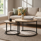 Nasser Nesting Coffee Table - Set of 2 - Natural + Black