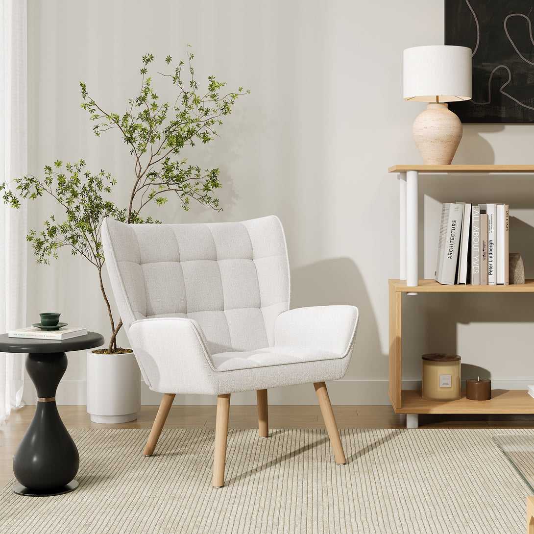 Amelia Rubberwood Armchair - White