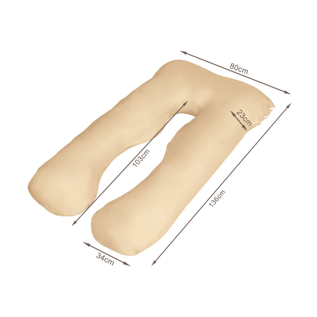 Pregnancy Maternity Pillow Support U-Shape - Light Apricot
