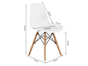 Maya Dining Chair Eiffel Tower Replica - Set of 4 - White