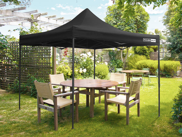 Toughout Breeze Gazebo with 3 Side Walls 3x3m - Black