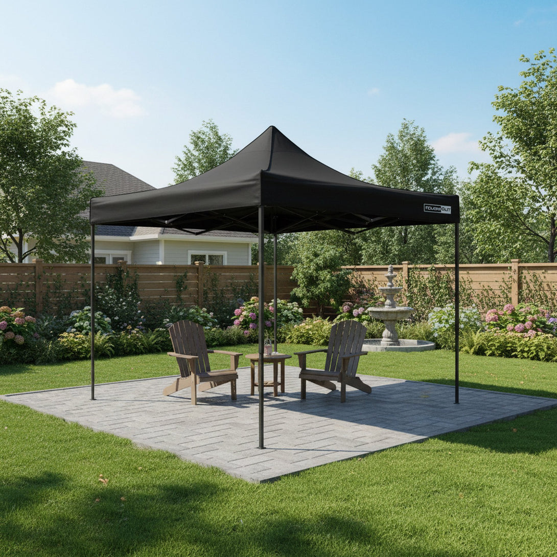 Toughout Breeze Gazebo with 3 Side Walls 3x3m - Black