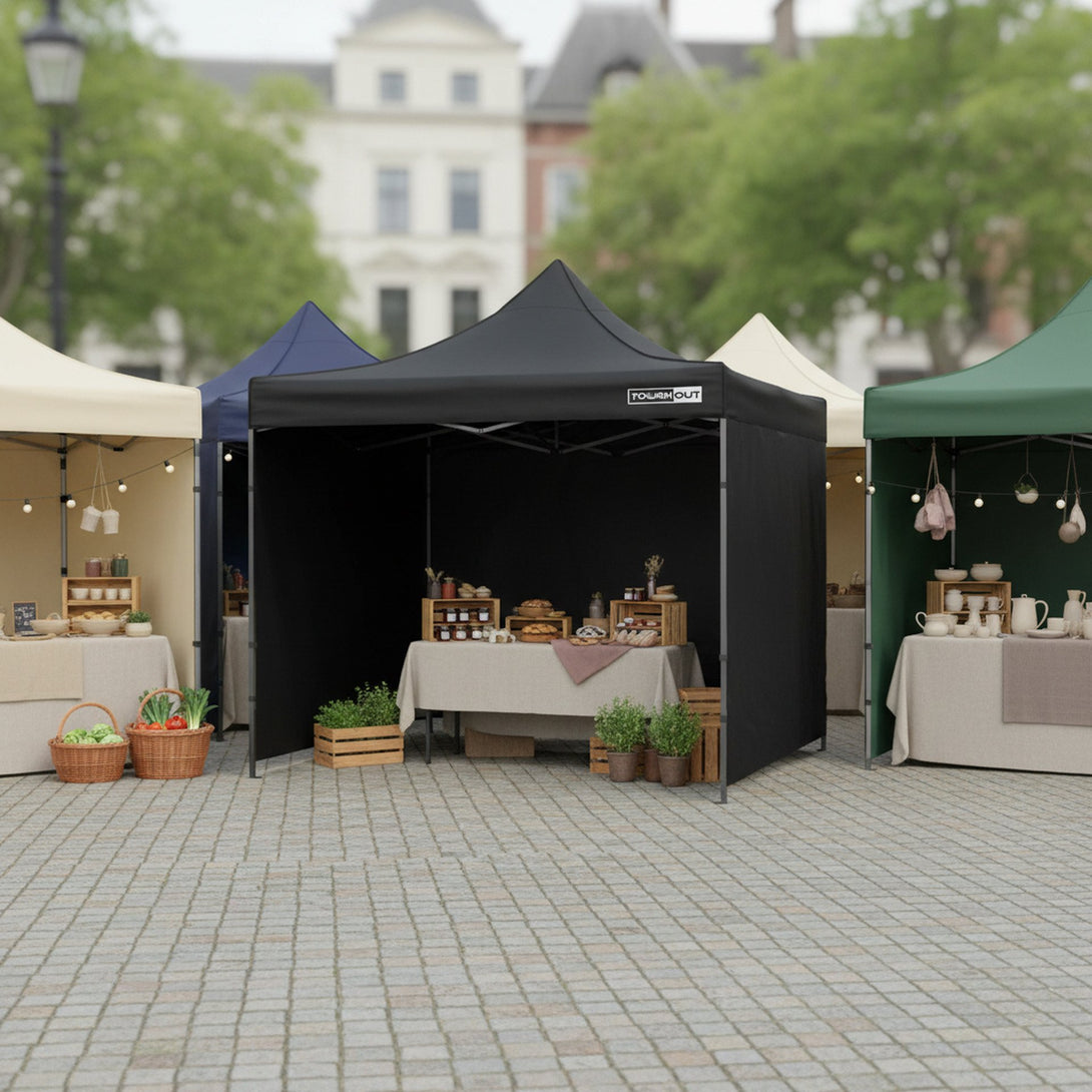 Toughout Breeze Gazebo with 3 Side Walls 3x3m - Black