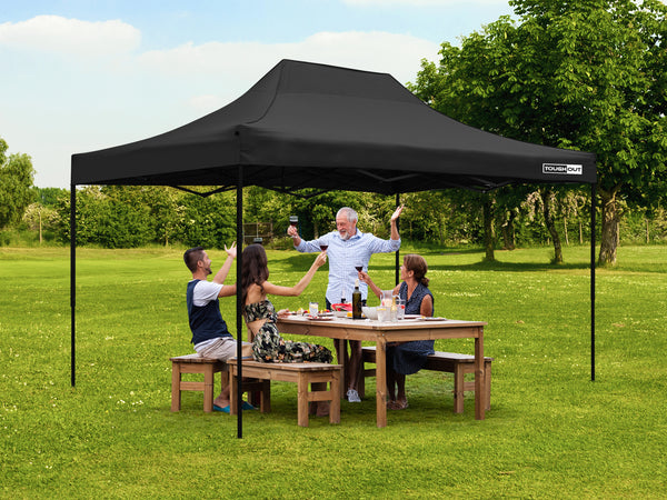 Toughout Breeze Gazebo with 3 Side Walls 3x4.5m - Black