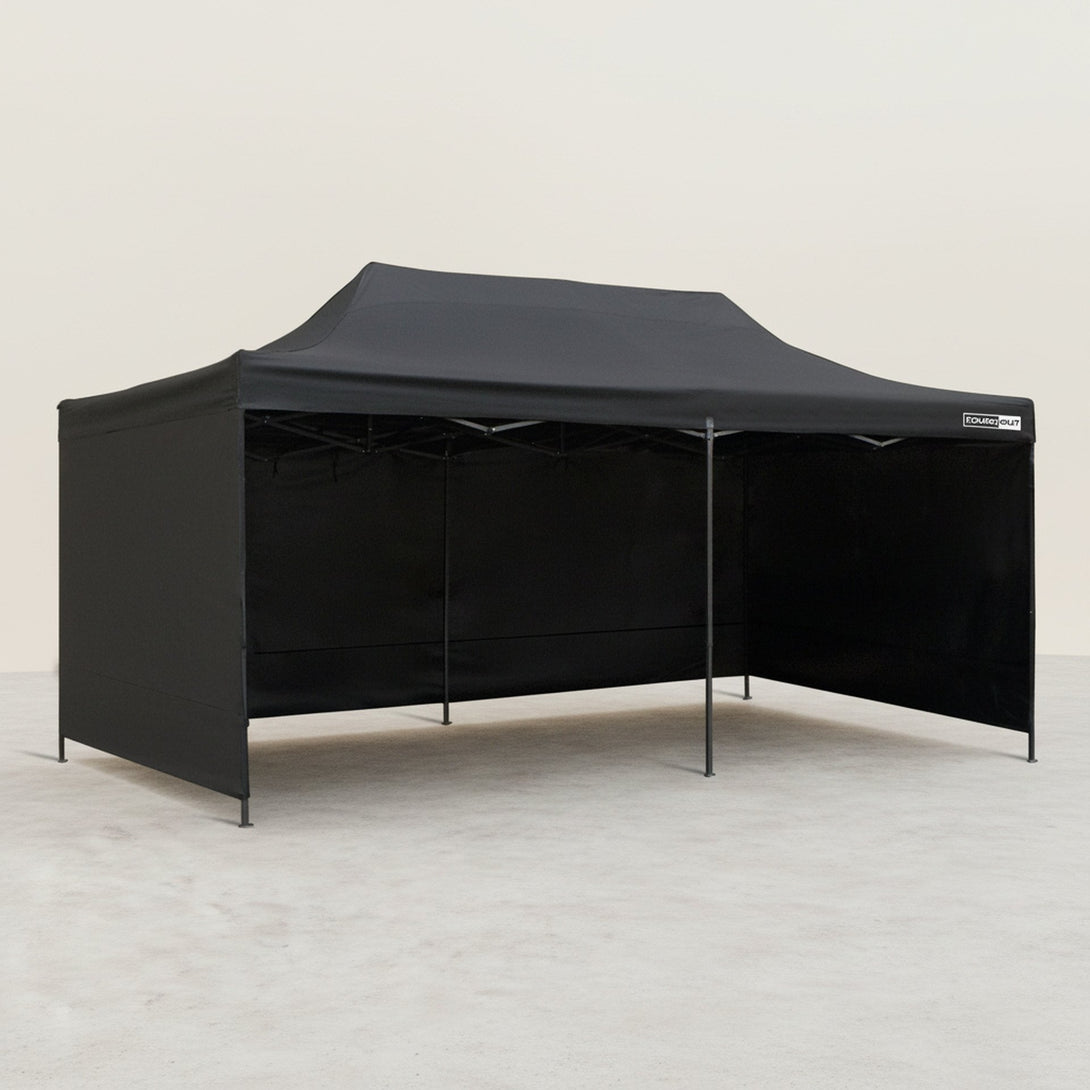 Toughout Breeze Gazebo with 3 Side Walls 3x6m - Black
