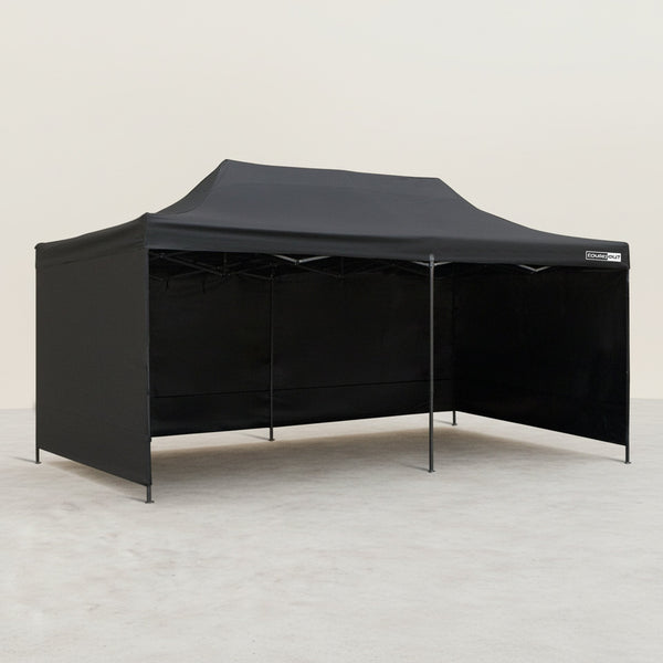 Toughout Breeze Gazebo with 3 Side Walls 3x6m - Black