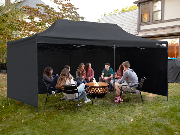 Toughout Breeze Gazebo with 3 Side Walls 3x6m - Black