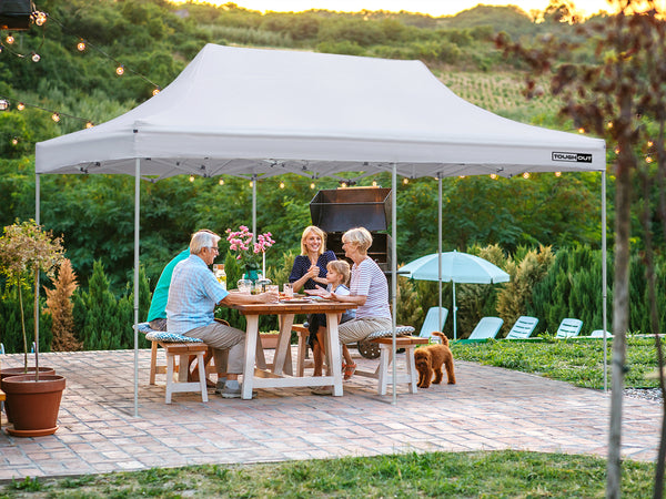 Toughout Breeze Gazebo with 3 Side Walls 3x6m - White