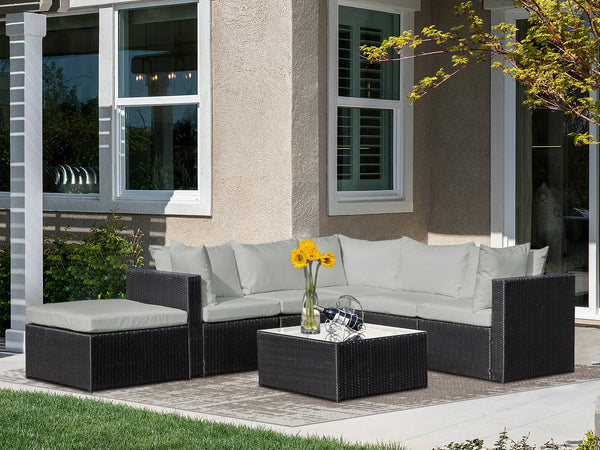 Verona 7 Piece Outdoor Rattan Furniture Sofa Set