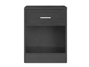 Clayton Bedside Table with 1 Drawer - Black