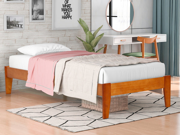 Meri Single Wooden Slat Bed Frame - Oak