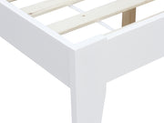 Meri King Single Wooden Slat Bed Frame - White