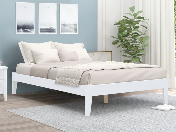 Meri Queen Wooden Slat Bed Frame - White