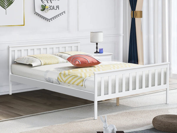 Andes Double Wooden Bed Frame - White