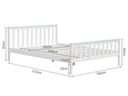 Andes Queen Wooden Bed Frame - White
