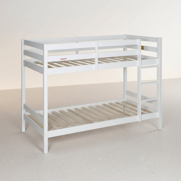 Maroon Single Wooden Bunk Bed Frame - White